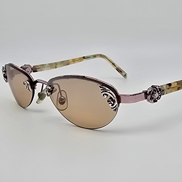 Brighton Beautiful Mind Rose Gold Frame Silver Mirror Lens Rimless Sunglasses - Picture 1 of 15